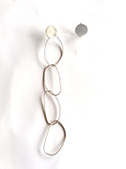 Sterling silver mismatched chain earrings
