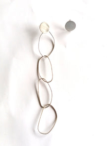 Sterling silver mismatched chain earrings