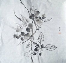 Chinese Ink Painting 'Apple Blossom 2' - Origional Art Work - Saw Framed