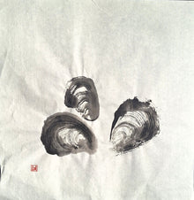 Chinese Ink Painting 'Mussels 1'- Origional Art Work - Saw Framed