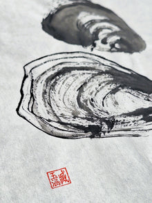 Chinese Ink Painting 'Mussels 4'- Origional Art Work - Saw Framed