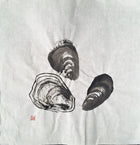 Chinese Ink Painting 'Mussels 4'- Origional Art Work - Saw Framed