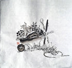 Chinese Ink Painting 'Wheelbarrel' - Origional Art Work - Saw Framed