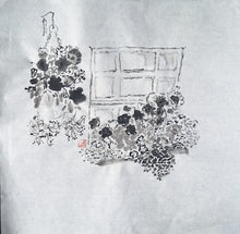 Chinese Ink Painting 'Windowbox' - Origional Art Work - Saw Framed