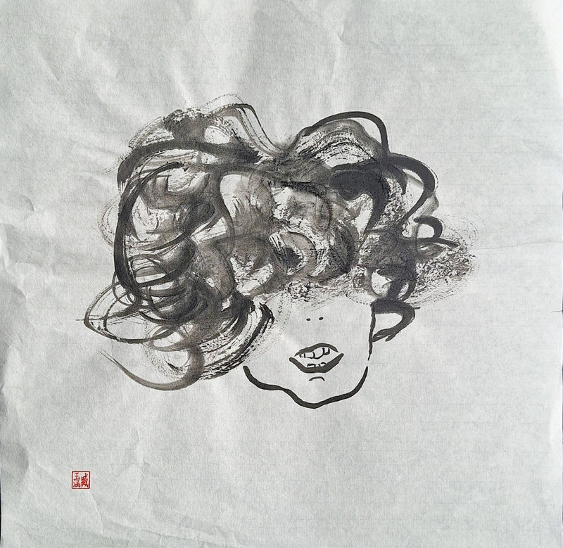 Chinese Ink Painting 'Woman' - Origional Art Work - Saw Framed