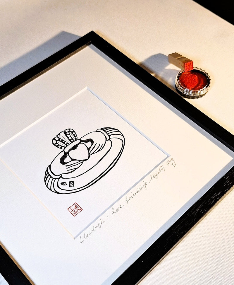 Claddagh – Love, Loyalty, Friendship - Fine Art Prints - Fine art test prints (only 2, no edition, not repeated) - Saw Framed