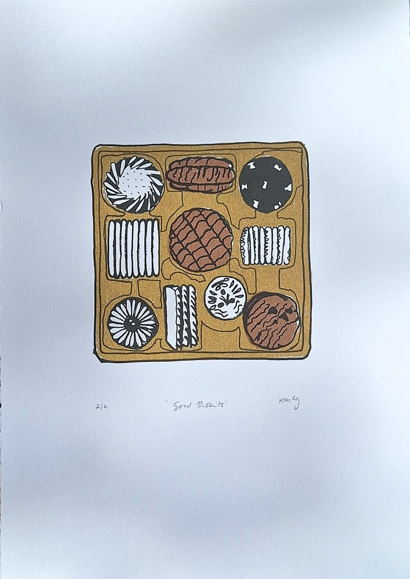 'Good Biscuits' Screenrprint - Limited Edition of 4 - Saw Framed