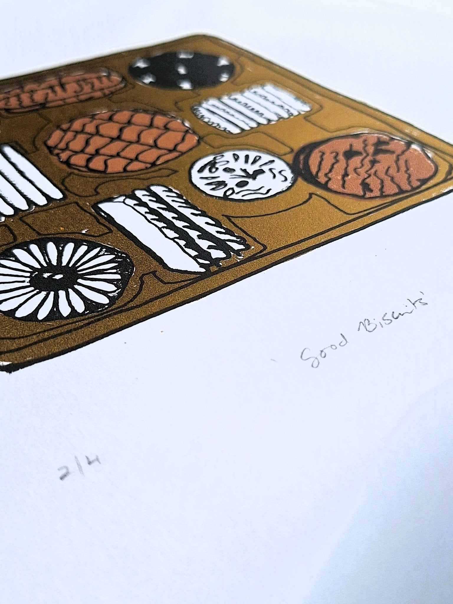 'Good Biscuits' Screenrprint - Limited Edition of 4 - Saw Framed