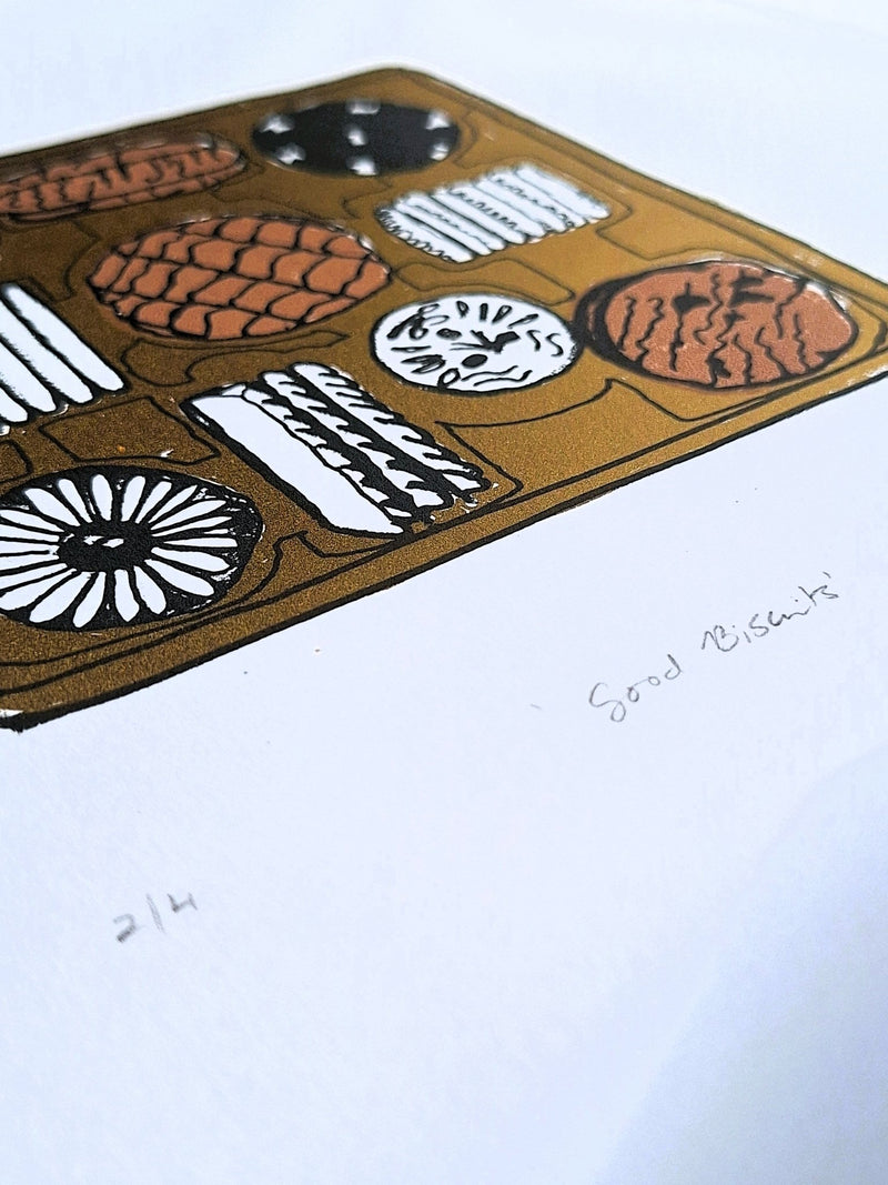 'Good Biscuits' Screenrprint - Limited Edition of 4 - Saw Framed