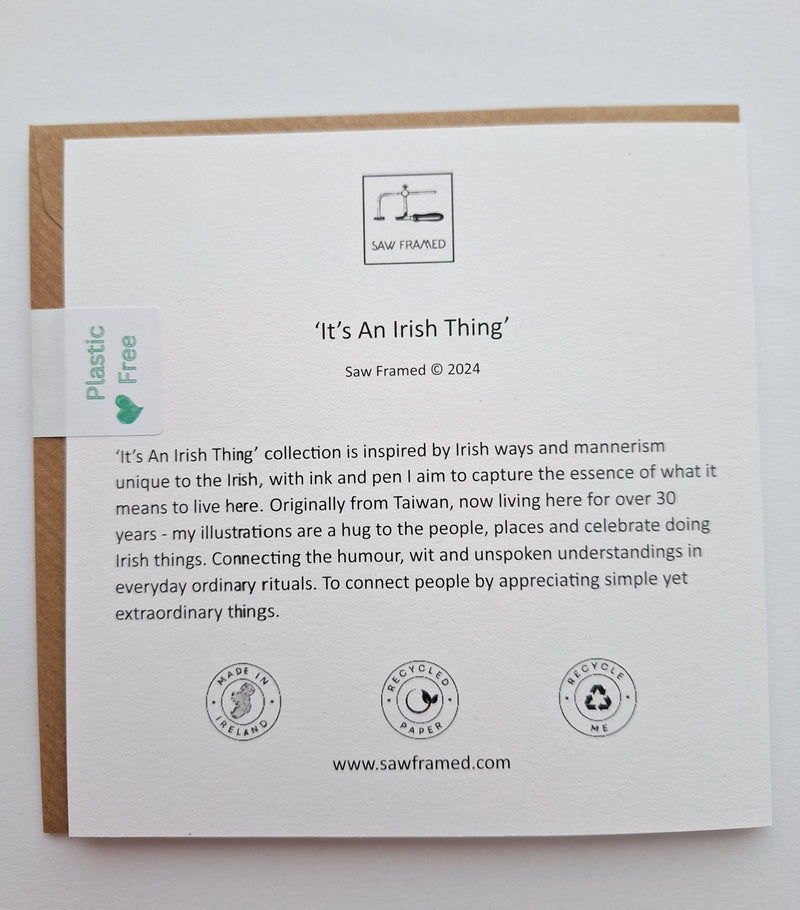 Greeting Card - Caravan - It's An Irish Thing - Saw Framed