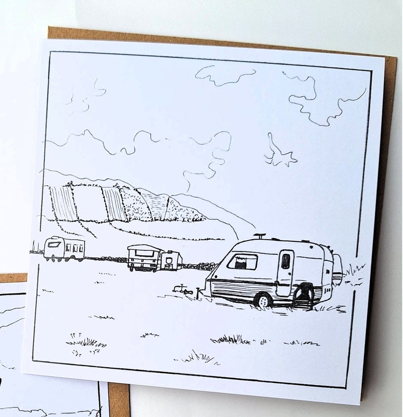 Greeting Card - Caravan - It's An Irish Thing - Saw Framed