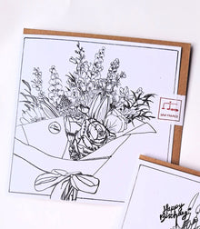 Greeting Card - Flower Bouquet - It's An Irish Thing - Saw Framed