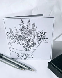 Greeting Card - Flower Bouquet - It's An Irish Thing - Saw Framed