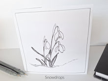 Greeting Card - Snowdrops - It's An Irish Thing - Saw Framed