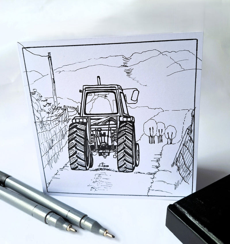 Greeting Card - Tractor - It's An Irish Thing - Saw Framed