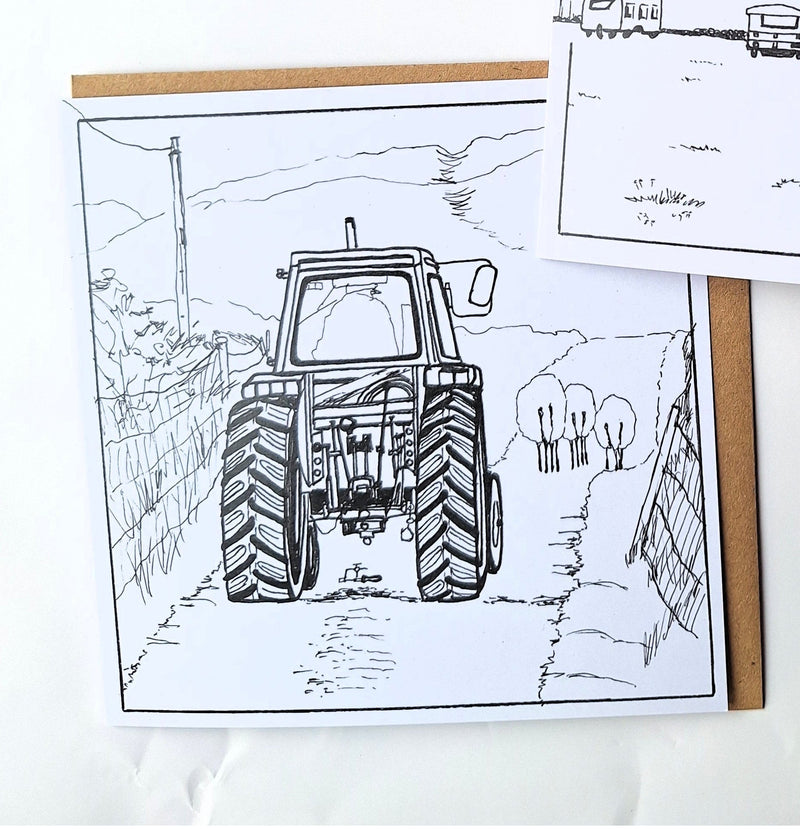 Greeting Card - Tractor - It's An Irish Thing - Saw Framed