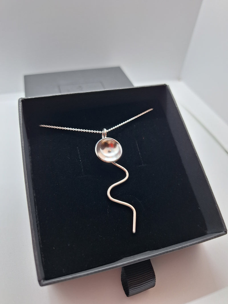 Sterling silvery jellyfish necklace