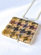 Large Multi Colour Pandent - Irish Tweed Silver - Saw Framed