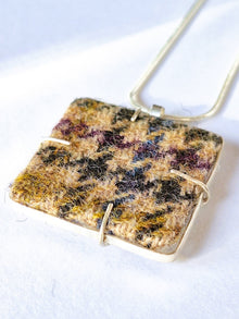 Large Multi Colour Pandent - Irish Tweed Silver - Saw Framed