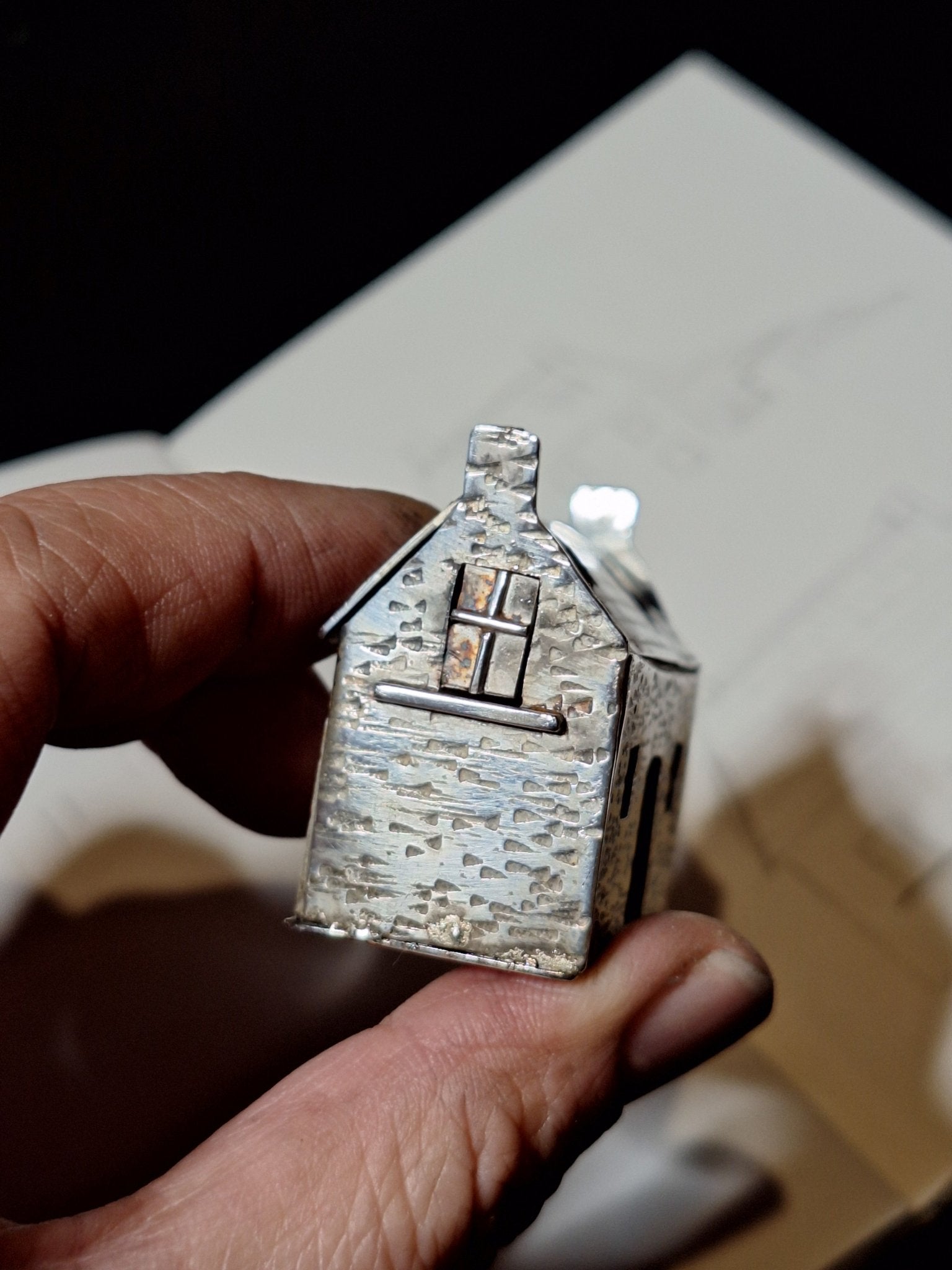 'Most affordable Irish property' Sterling Silver Miniature Sculpture - Original Work - Saw Framed