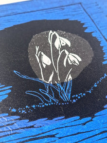 'New Begining' Linoprint with chiné collé - 3 unique work - Saw Framed