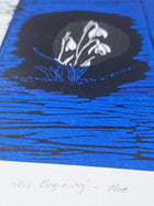 'New Begining' Linoprint with chiné collé - 3 unique work - Saw Framed