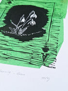 'New Begining' Linoprint with chiné collé - 3 unique work - Saw Framed
