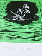 'New Begining' Linoprint with chiné collé - 3 unique work - Saw Framed