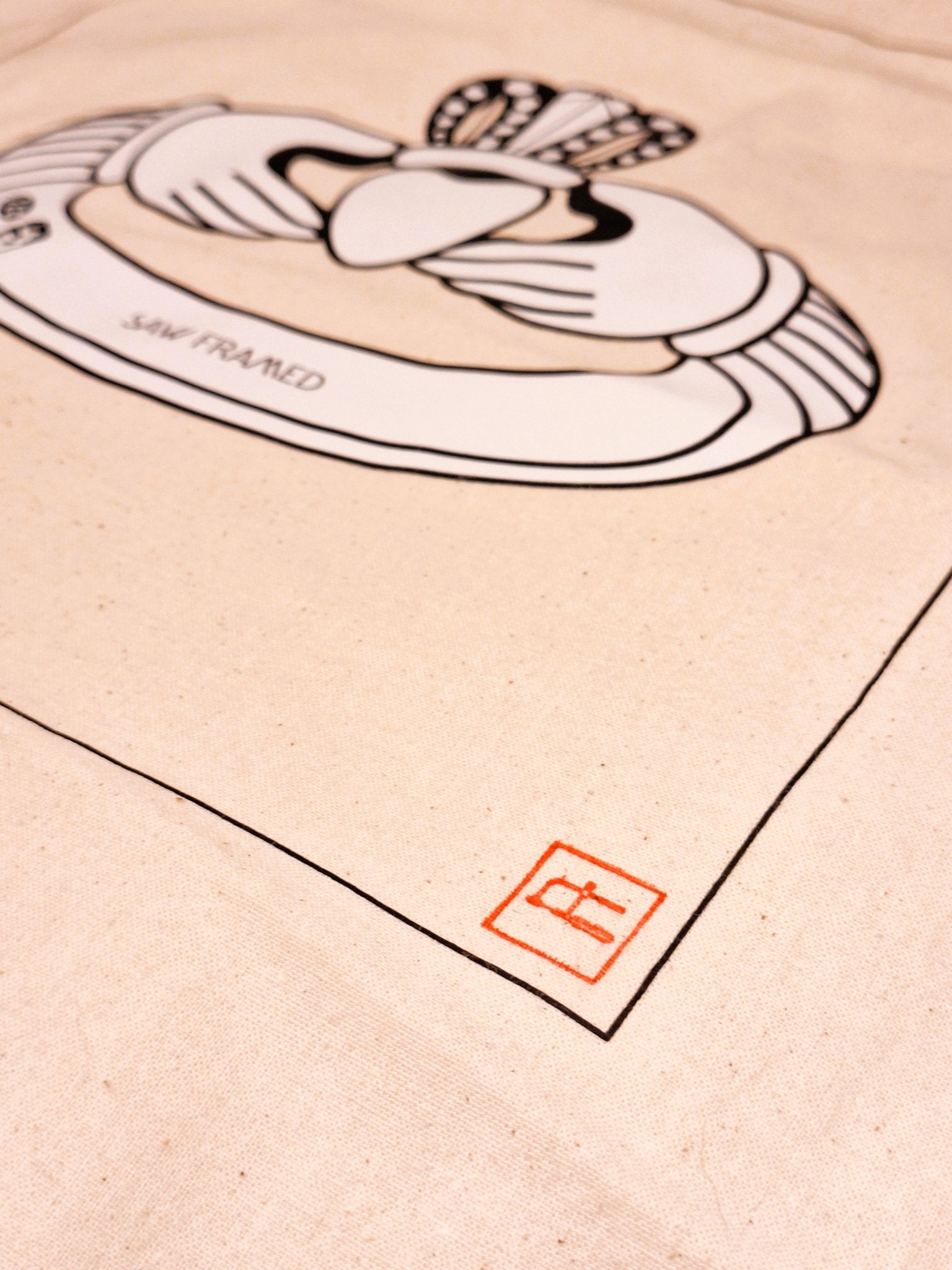 Organic Cotton Tote Bags - Saw Framed