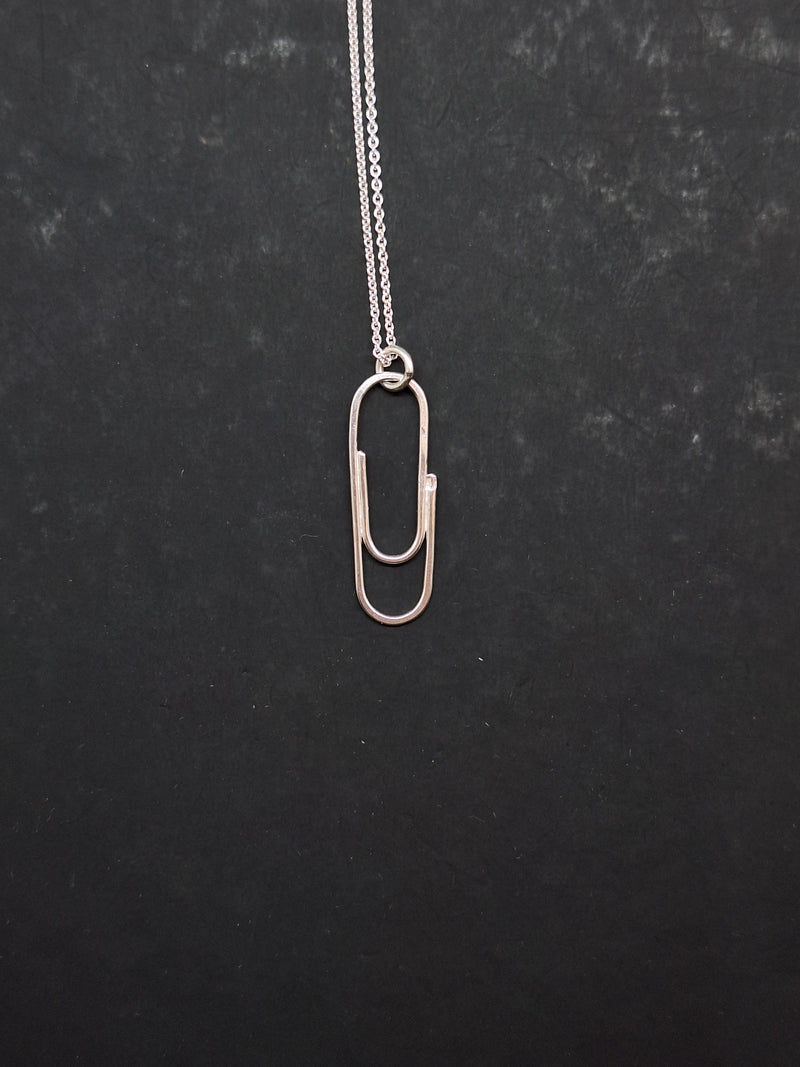 Sterling silver paper clip necklace