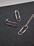 Sterling silver paper clip earrings