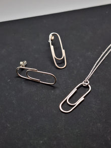 Sterling silver paper clip earrings