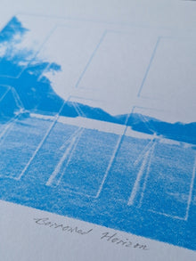 Printer's Proof (of 1) - 'Borrowed Horizon' CMYK Screenrprint (blue) - Saw Framed