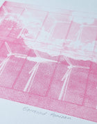 Printer's Proof (of 4) - 'Borrowed Horizon' CMYK Screenrprint (Magenta) - Saw Framed