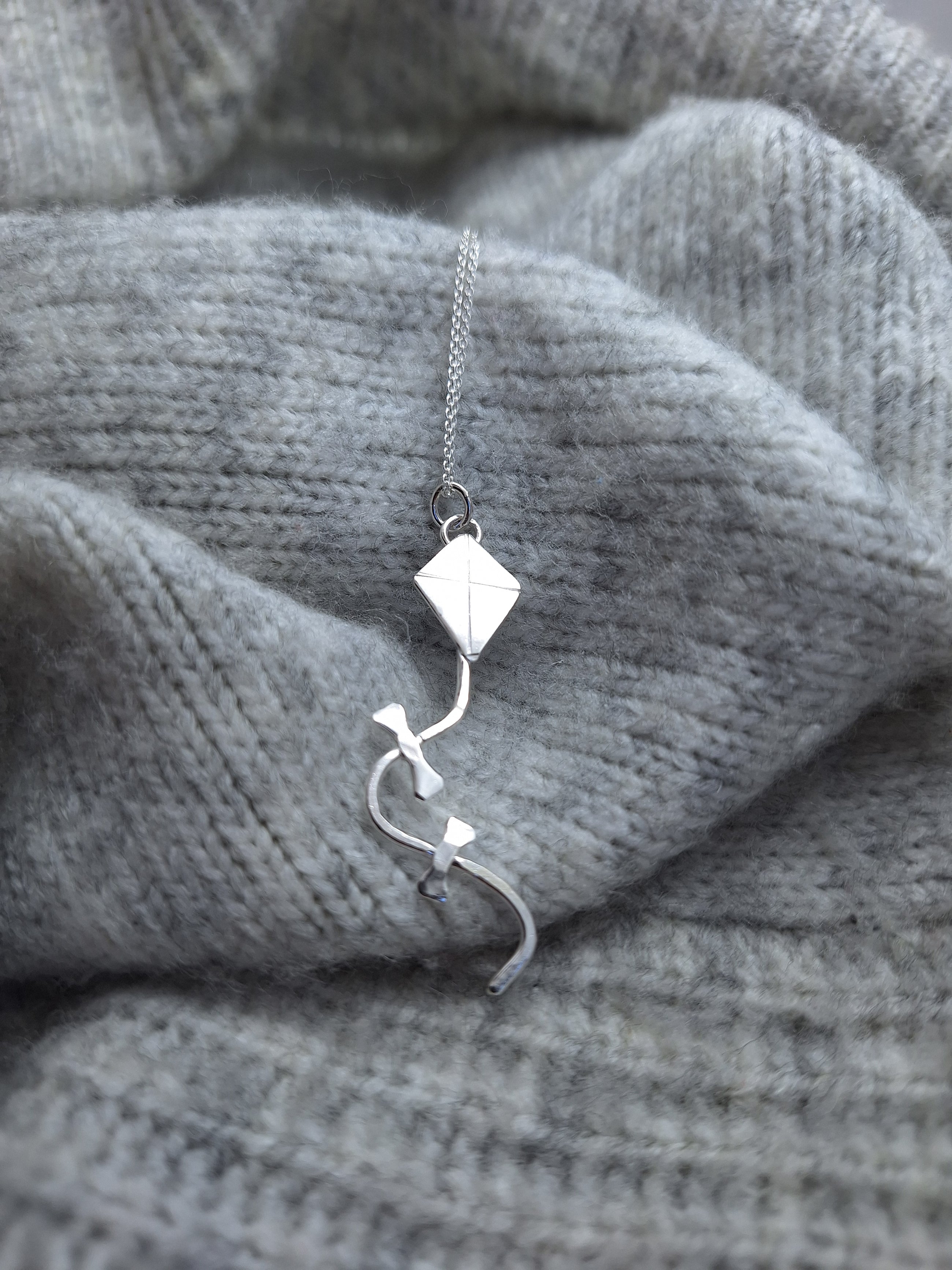 Sterling silver kite necklace