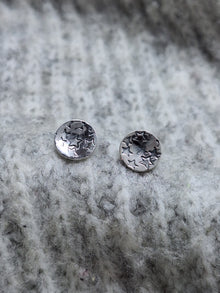 Sterling Silver Written In The Stars Round Ear Studs