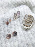 Sterling Silver Written In The Stars Round Ear Studs