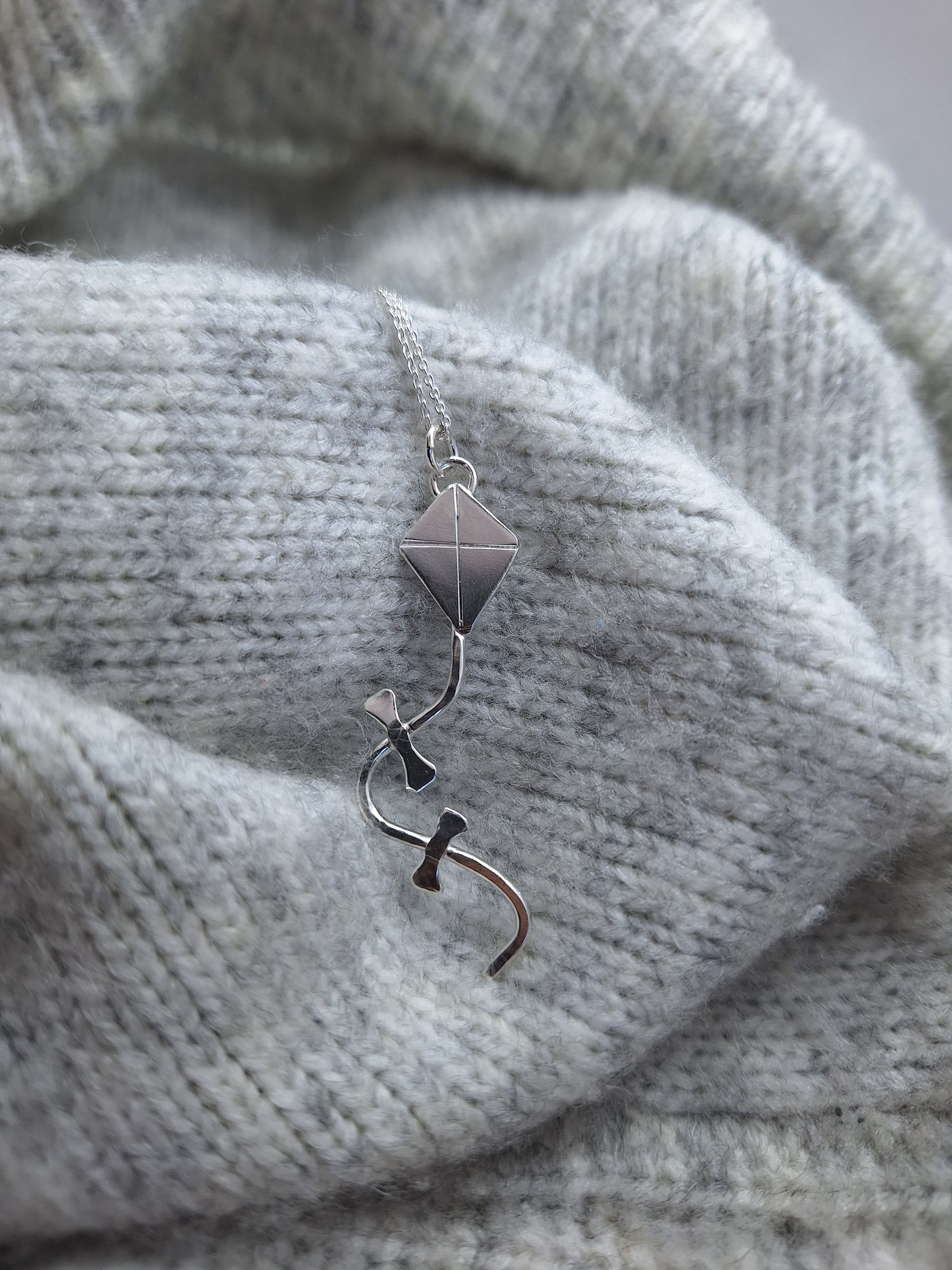 Sterling silver kite necklace