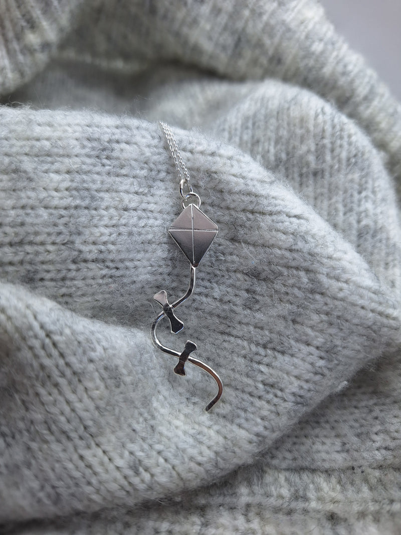 Sterling silver kite necklace
