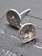 Sterling Silver Written In The Stars Round Ear Studs