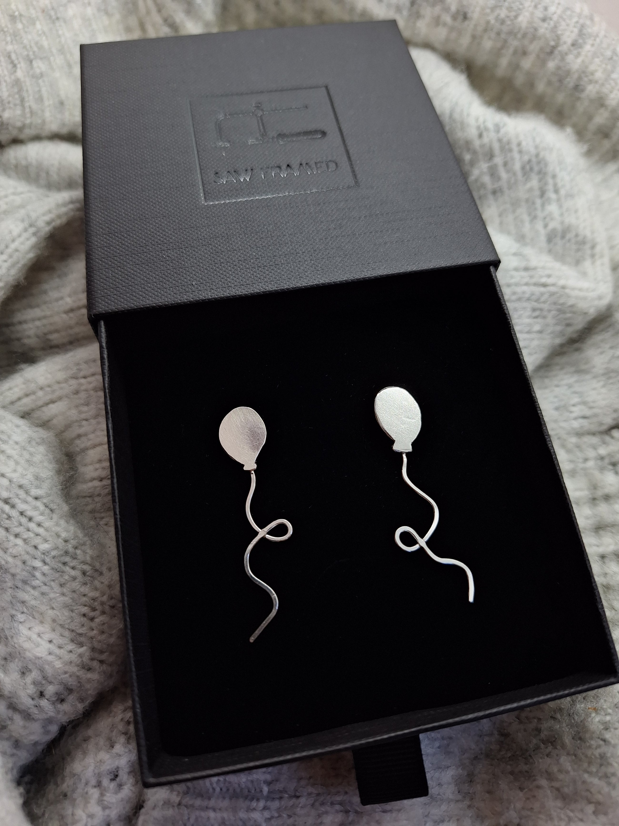 Sterling silver balloons earrings