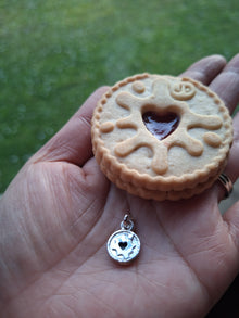 Sterling Silver Jammie Dodger biscuit necklace