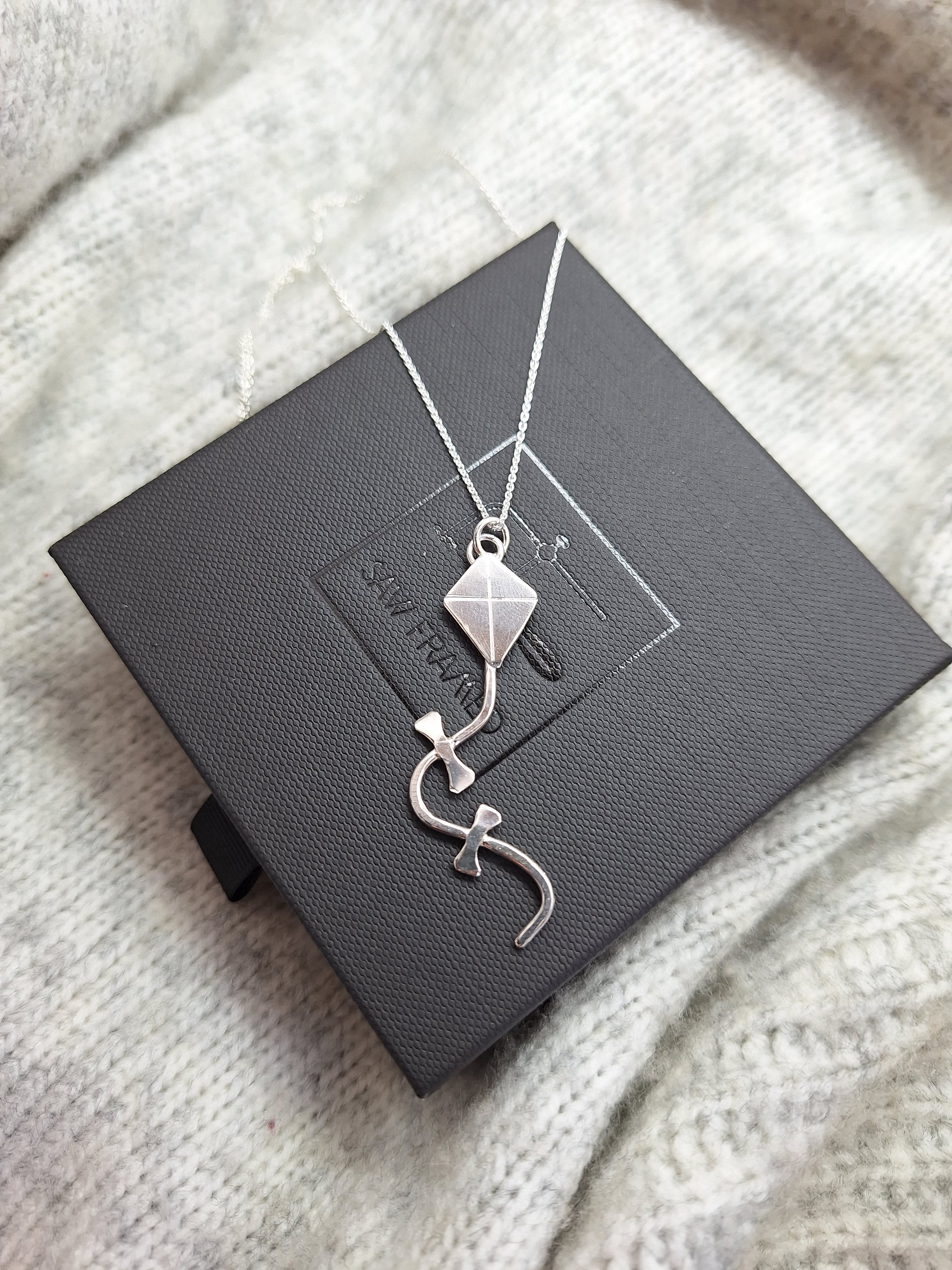 Sterling silver kite necklace