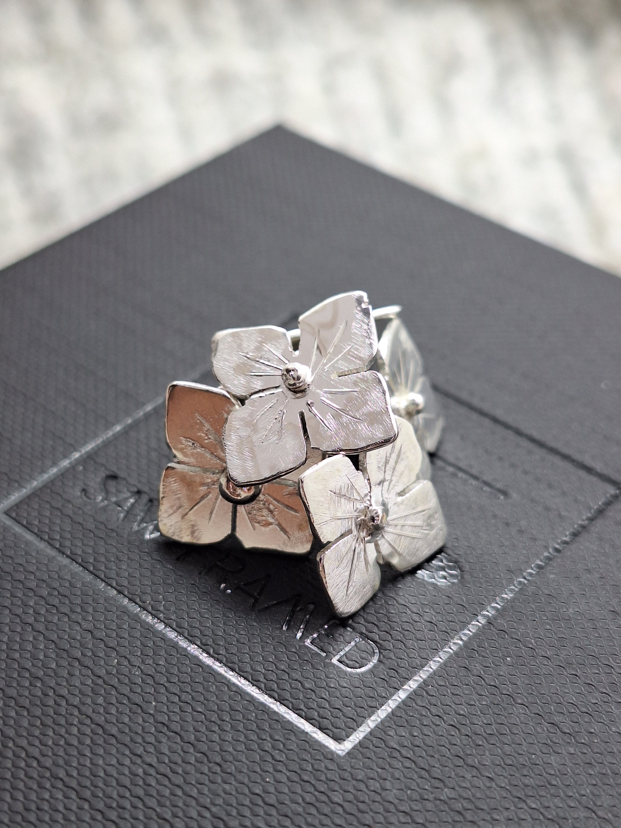 Sterling Silver Small Hydrangea Ear Studs