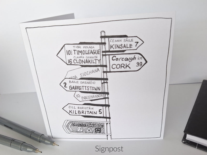 Signpost - It's An Irish Thing - Greeting Card - Saw Framed