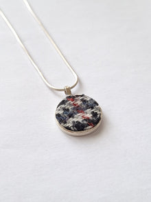 Small Pendant - Irish Tweed Silver - Saw Framed