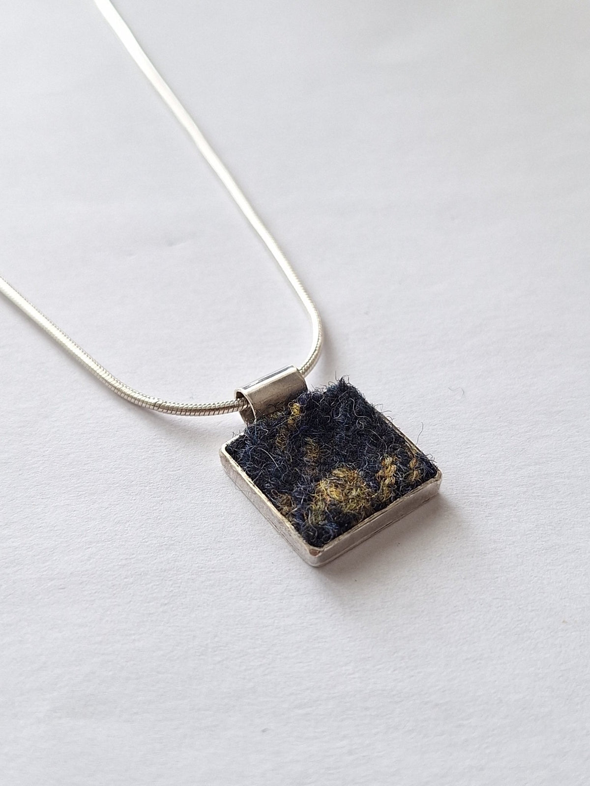 Small Pendant - Irish Tweed Silver - Saw Framed