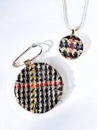 Small Pendant - Irish Tweed Silver - Saw Framed