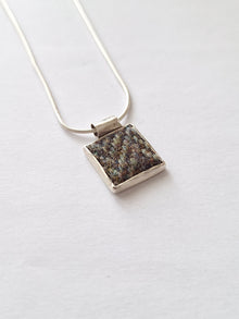 Small Pendant - Irish Tweed Silver - Saw Framed