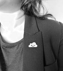 Sterling Silver Smiley Cloud Pin